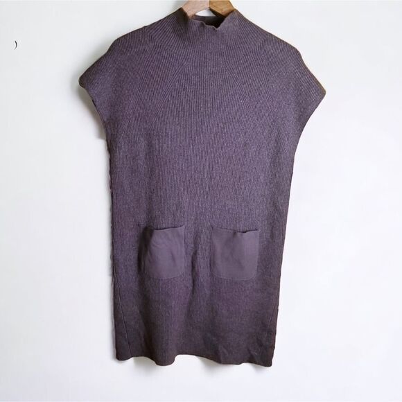 Joie Wool & Cashmere Ribbed Brown Tunic Sweater Size Medium - Picture 2 of 9